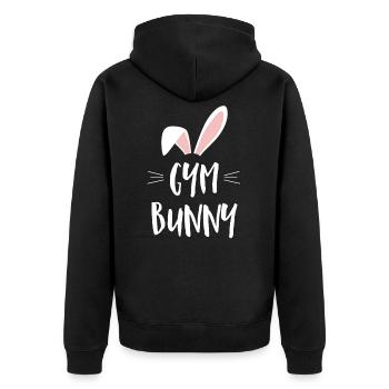 Gym - Unisex Premium Organic Zip Hoodie - black - Back - Nico (187cm)
