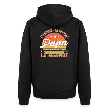 Papa L'homme Le Mythe La Légende - Veste à capuche bio Premium Unisexe - noir - Dos - Nico (187cm)