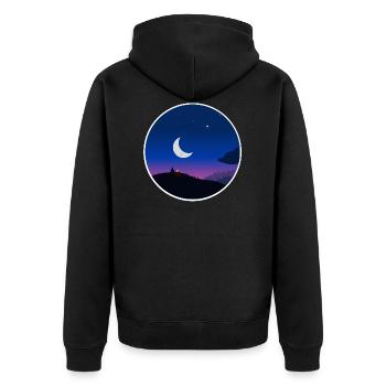 Nuit Etoilée - Veste à capuche bio Premium Unisexe - noir - Dos - Nico (187cm)
