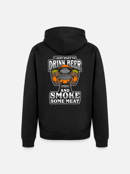 BBQ Grillmaster Grill King - Unisex Premium Organic Zip Hoodie - black