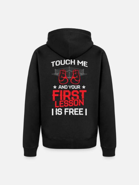 boxer boxing gloves - Unisex Premium Organic Zip Hoodie - black
