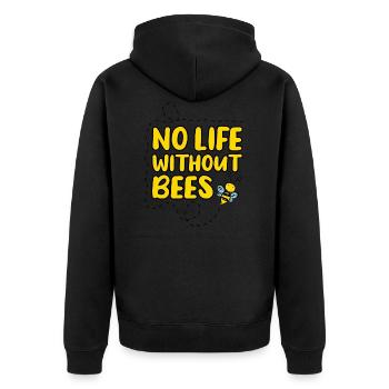 No Life Without Bees - Save the Bees - Veste à capuche bio Premium Unisexe - noir - Dos - Nico (187cm)