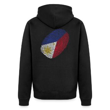 Philippinen - Unisex Premium Bio Zip Hoodie - Schwarz - Hinten - Nico (187cm)