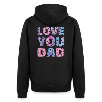 LOVE YOU DAD - Unisex Premium Organic Zip Hoodie - black - Back - Nico (187cm)