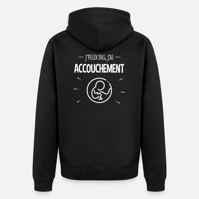 J'PEUX PAS, J'AI ACCOUCHEMENT - FŒTUS - Veste à capuche bio Premium Unisexe - noir