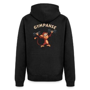 Pompe de gymnastique Gympanse - Veste à capuche bio Premium Unisexe - noir - Dos - Nico (187cm)