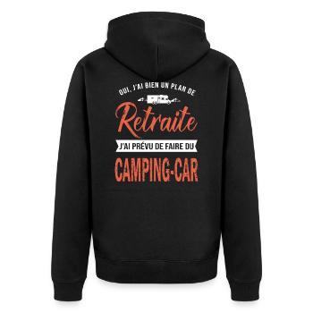 retraite retraité cadeau retraite camping car - Veste à capuche bio Premium Unisexe - noir - Dos - Nico (187cm)