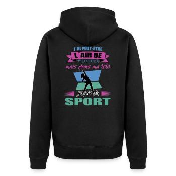 je fais du sport sportif cadeau - Veste à capuche bio Premium Unisexe - noir - Dos - Nico (187cm)