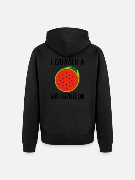 I Carried A Watermelon - Unisex Premium Organic Zip Hoodie - black