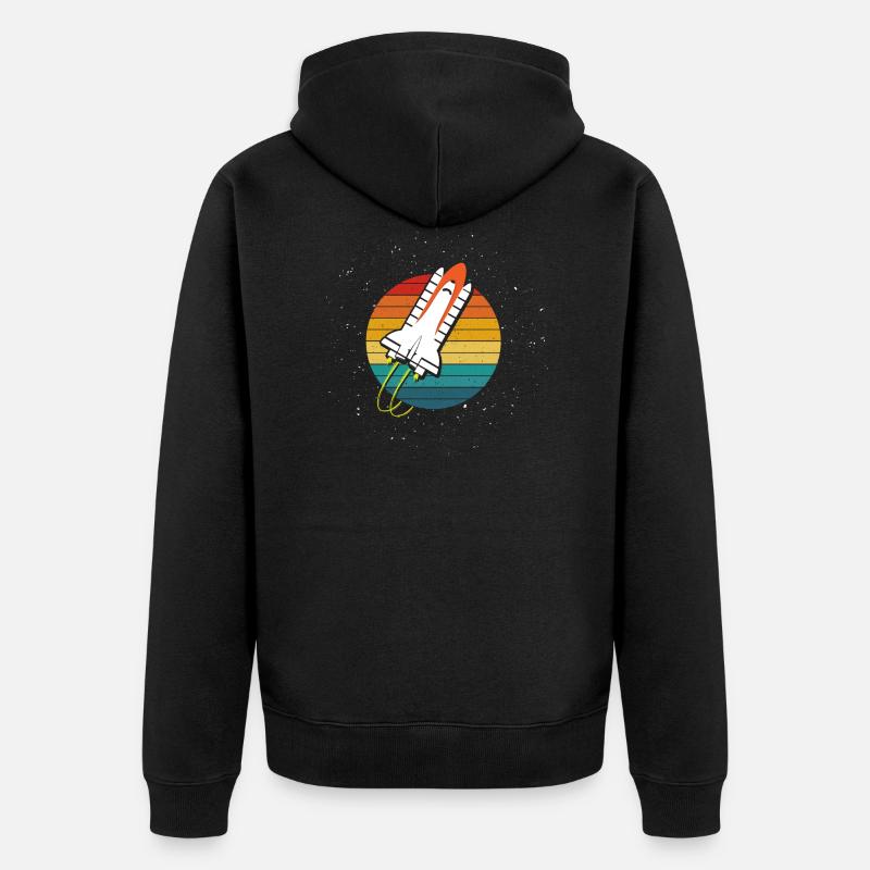 Raumschifft Galaxy Weltraum - Unisex Premium Bio Zip Hoodie - Schwarz