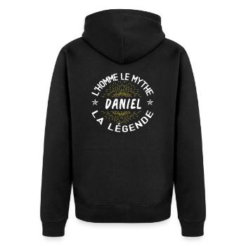 L'homme le mythe la légende - Cadeau Daniel. - Veste à capuche bio Premium Unisexe - noir - Dos - Nico (187cm)