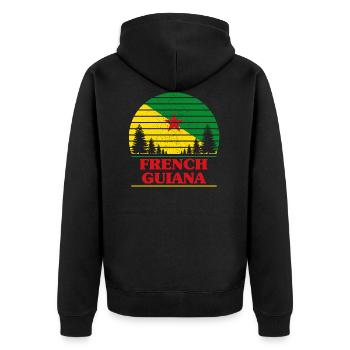 Französisch-Guayana - Unisex Premium Bio Zip Hoodie - Schwarz - Hinten - Nico (187cm)