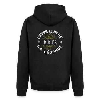 L'homme le mythe - Cadeau Anniversaire Didier - Veste à capuche bio Premium Unisexe - noir - Dos - Nico (187cm)