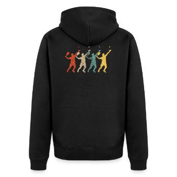 Padel Padelspieler Padeltennis Paddle - Unisex Premium Bio Zip Hoodie - Schwarz - Hinten - Nico (187cm)