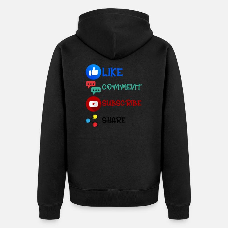 Like Comment S’abonner Share 2 - Veste à capuche bio Premium Unisexe - noir