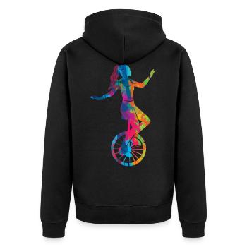 Unicycle Unicyclist Unicycling Unicycling - Unisex Premium Organic Zip Hoodie - black - Back - Nico (187cm)
