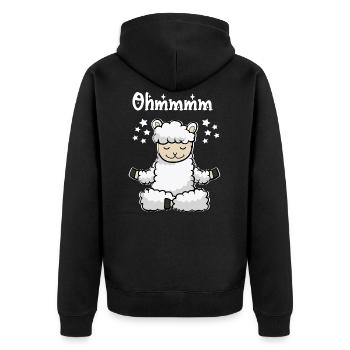 Ohmmm YOGA Mouton Drôle T-shirt Méditation - Veste à capuche bio Premium Unisexe - noir - Dos - Nico (187cm)