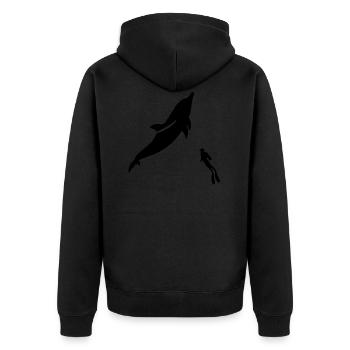 Diving Dive tauchen - Unisex Premium Bio Zip Hoodie - Schwarz - Hinten - Nico (187cm)