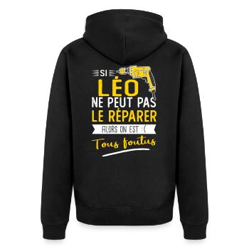 Si Léo ne peut pas le réparer on est foutus - Veste à capuche bio Premium Unisexe - noir - Dos - Nico (187cm)