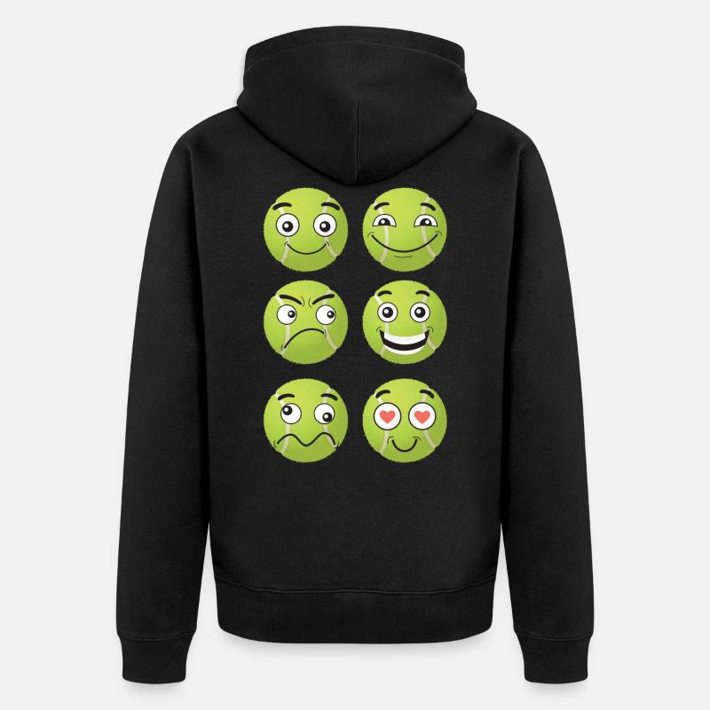 Tennis Comic Visages - Veste à capuche bio Premium Unisexe - noir