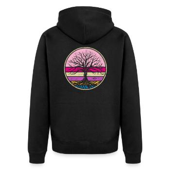 Meditation Yoga Chakra Pilates Tree of Life - Unisex Premium Organic Zip Hoodie - black - Back - Nico (187cm)