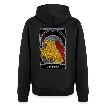 La Tarasque - folklore Provence Tarascon - Unisex Premium Organic Zip Hoodie - black - Back - Nico (187cm)