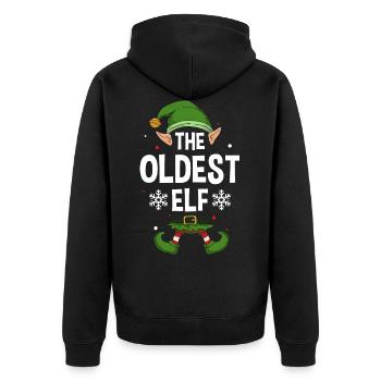 Le plus ancien groupe familial elfe correspondant à Noël - Veste à capuche bio Premium Unisexe - noir - Dos - Nico (187cm)