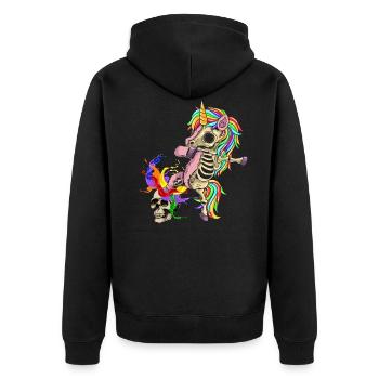 gothik crâne lgbt licorne sombre queer lgbtq squelette - Veste à capuche bio Premium Unisexe - noir - Dos - Nico (187cm)