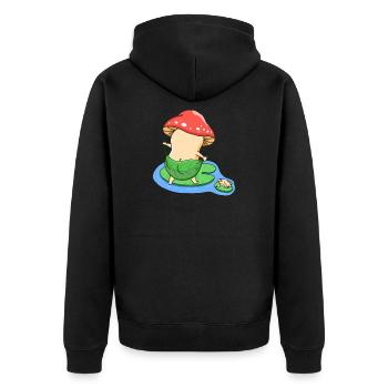 Bath Mushroom - Unisex Premium Organic Zip Hoodie - black - Back - Nico (187cm)