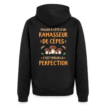 Ramasseur De Cèpe Champignon Cèpes Champignons - Veste à capuche bio Premium Unisexe - noir - Dos - Nico (187cm)