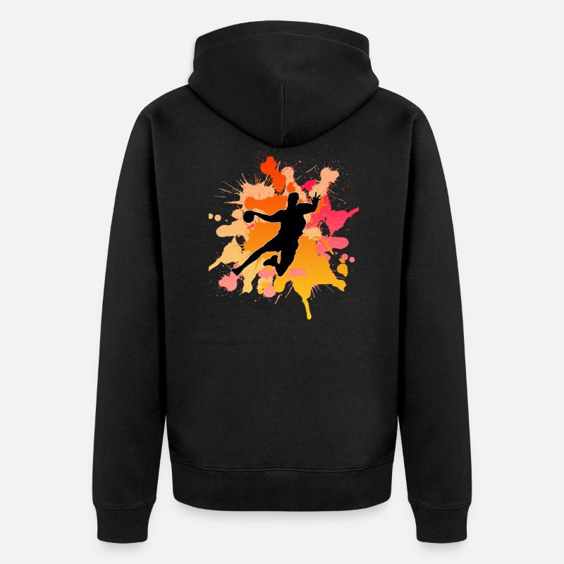 Handball - Unisex Premium Bio Zip Hoodie - Schwarz