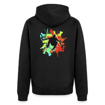 Skateboard Freestyle - Veste à capuche bio Premium Unisexe - noir - Dos - Nico (187cm)