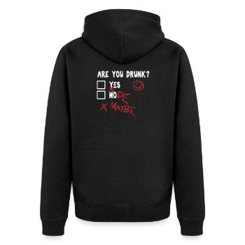 Are you drunk? - Unisex Premium Organic Zip Hoodie - black - Back - Nico (187cm)