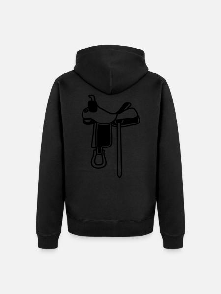 Saddle icon - Unisex Premium Organic Zip Hoodie - black