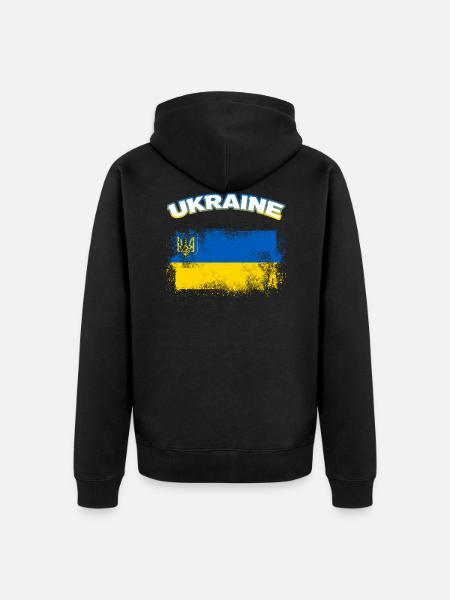 Ukraine - Unisex Premium Bio Zip Hoodie - Schwarz