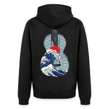 Guitariste Guitare Guitare Musique Japonaise Wave - Veste à capuche bio Premium Unisexe - noir - Dos - Nico (187cm)