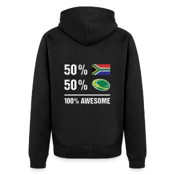 50% Afrique du Sud 100% Super Afrique du Sud Rugby - Veste à capuche bio Premium Unisexe - noir - Dos - Nico (187cm)