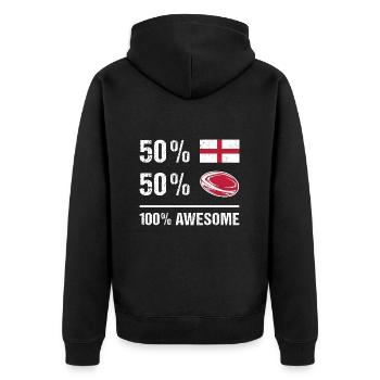 50% Angleterre 50% Rugby 100% Génial Angleterre Rugby - Veste à capuche bio Premium Unisexe - noir - Dos - Nico (187cm)