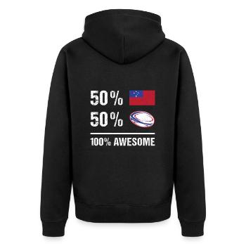 50% Samoa 50% Rugby 100% Super Samoa Rugby - Veste à capuche bio Premium Unisexe - noir - Dos - Nico (187cm)