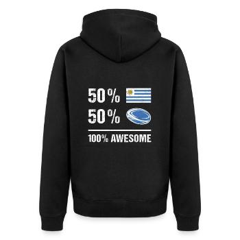 50% Uruguay 50% Rugby 100% Super Uruguay Rugby - Veste à capuche bio Premium Unisexe - noir - Dos - Nico (187cm)