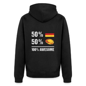 50% Allemagne 50% Rugby 100% Génial Allemagne Rugby - Veste à capuche bio Premium Unisexe - noir - Dos - Nico (187cm)