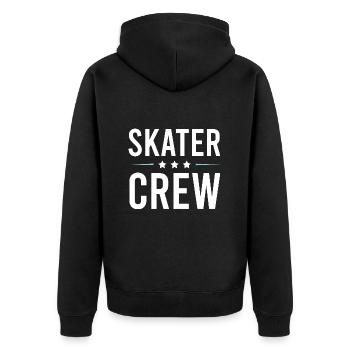 Skater Crew - Unisex Premium Bio Zip Hoodie - Schwarz - Hinten - Nico (187cm)