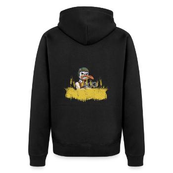 Geese Hunter Goose Hunting - Unisex Premium Bio Zip Hoodie - Schwarz - Hinten - Nico (187cm)