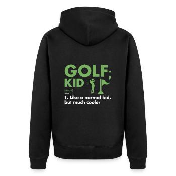 Sport Kid Definition Golf - Unisex Premium Organic Zip Hoodie - black - Back - Nico (187cm)