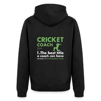 Sport Coach Definition Cricket - Unisex Premium Organic Zip Hoodie - black - Back - Nico (187cm)