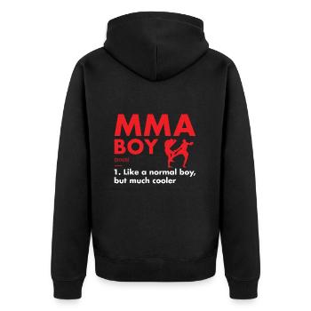Sport Boy Definition MMA - Unisex Premium Bio Zip Hoodie - Schwarz - Hinten - Nico (187cm)