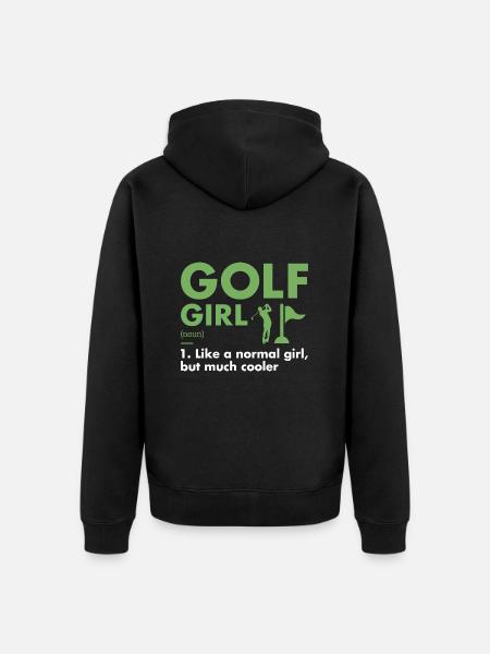 Sport Girl Definition Golf - Unisex Premium Organic Zip Hoodie - black
