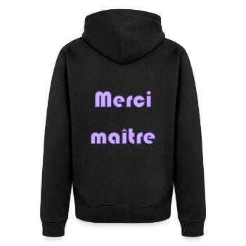 MAÎTRE. MERCI. MERCI MAÎTRE. MAITRE. CADEAU MAÎTRE - Veste à capuche bio Premium Unisexe - noir - Dos - Nico (187cm)