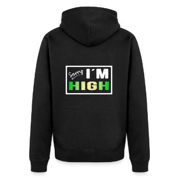 high legal chill-time party zone Rastafari - Unisex Premium Organic Zip Hoodie - black - Back - Nico (187cm)