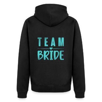 Team Braut - Unisex Premium Bio Zip Hoodie - Schwarz - Hinten - Nico (187cm)